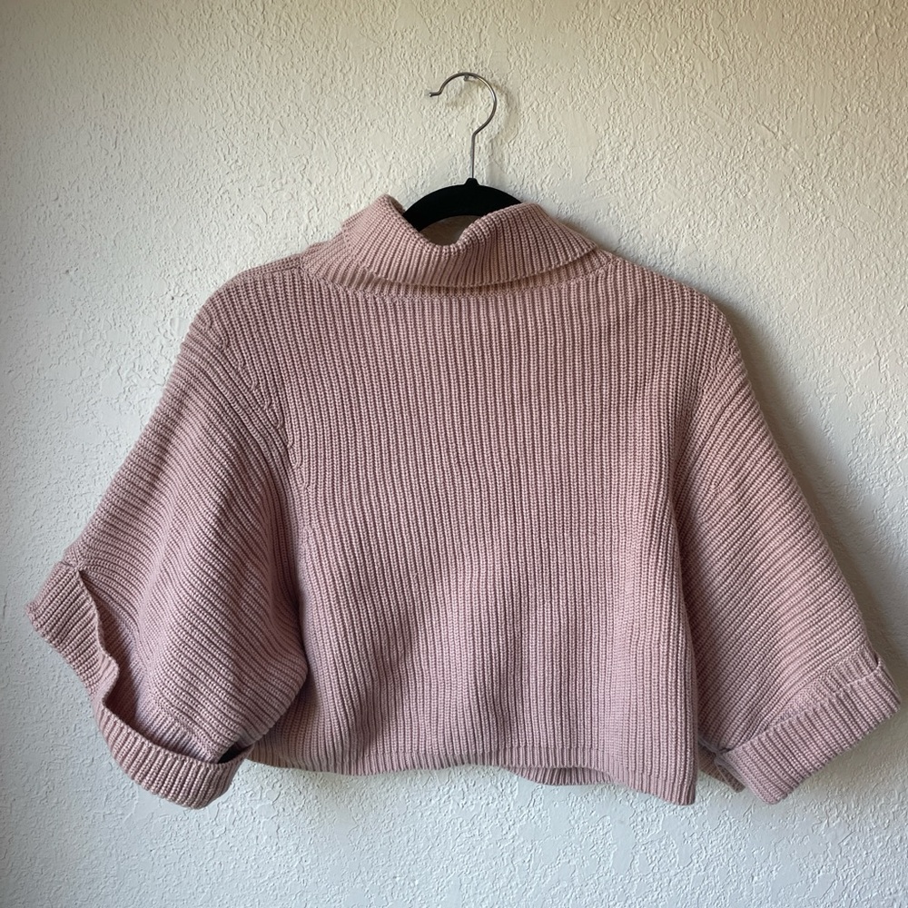 Pink Turtleneck Women's Sweater